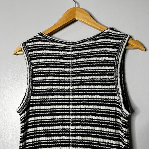 Everlane The Rib Knit A-line Tank Maxi Dress Women's Large Stripes Black White - Picture 6 of 13